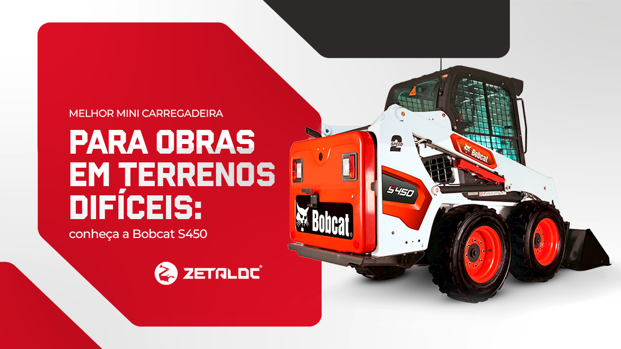 Melhor mini carregadeira para obras terrenos difíceis: conheça a Bobcat S450